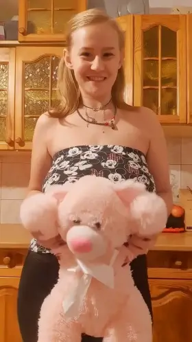 Bouncing tits, bouncing plushi.