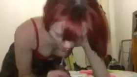 British Redhead Slut Sucks & Rides BBC