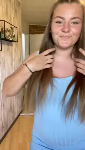 Something really sexy underneath this blue dress