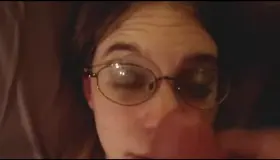 Massive facial for nerd girl