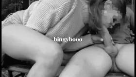 Blowjob, Fuck and HUGE Facial in a Public Park/Bench! (M)(F) - (tap redgif for audio)