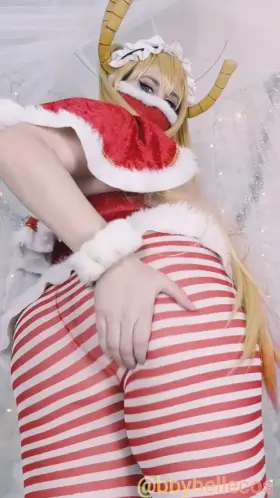 Tohru Christmas cosplay from Miss Kobayashi's Dragon Maid by bbybellecos