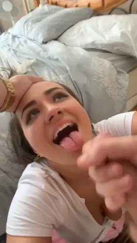 Big Tits Brunette Cum Cum In Mouth Cumshot Dirty Talk Facial Latina Pretty Smile Porn GIF by littlelainelassie