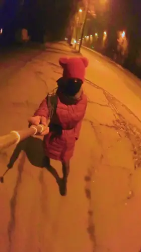 Public exhibitionism while wearing fishnets in the cold!