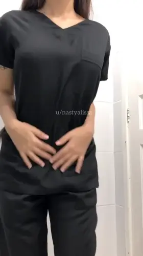 what about a titty flash in black scrubs? 😈