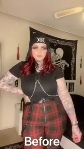 Goth babe gets a new booty