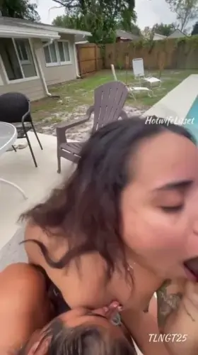 Sucking on a TLNGT25 bbc by the poolside while my hubby and his wife watched