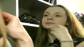 Nervous British teen candid porn casting