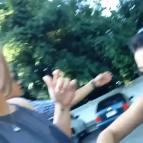 Groping after spilling liquid on dress