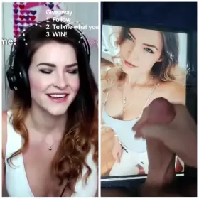 Kittyplays Reacting to my Cum Tribute