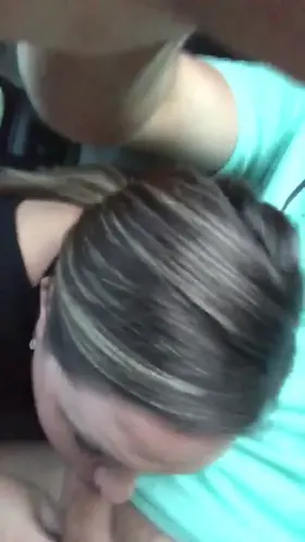 Sucking his cock while my husband follows behind us!