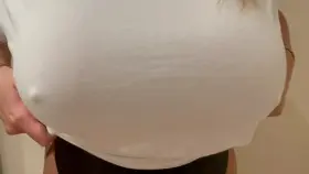 Flashing my huge milkers