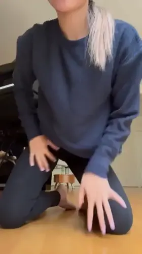 Tummy reveal accompanied with titty reveal