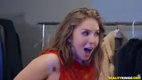 Sneaky coat check girl gets pleasured under the table