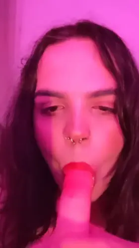 Pink lights + dildo in my throat = feminised heaven