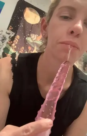 I couldn’t resist drooling on my dildo