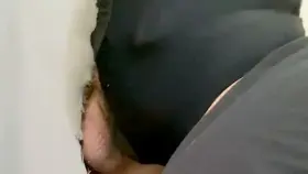 My cut cock being milked at a gloryhole.