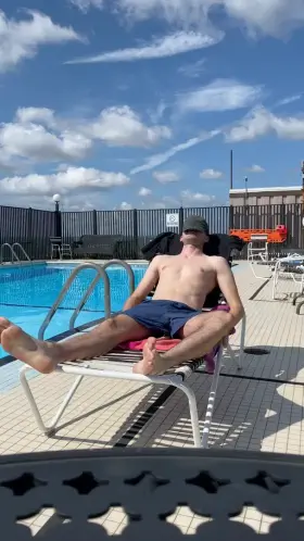 Poolside jerking.