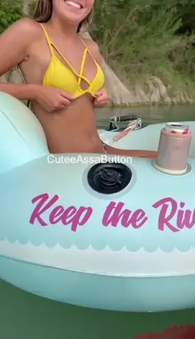 Tits out on the river make it more fun