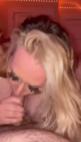 Puts it in her mouth without hesitation