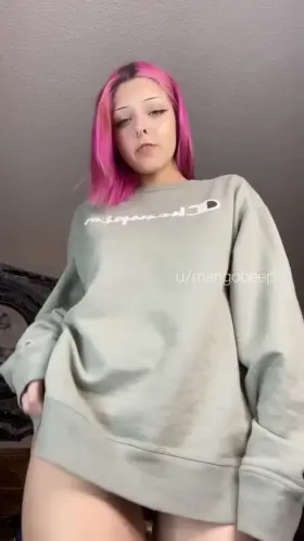 this hoodie is so deceptive, i love how it hides my natural teen tits 😛