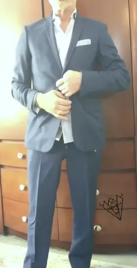 It’s the middle of the week, and my suit is halfway off already!