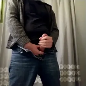 Clothes on, dick out, cum everywhere (M)