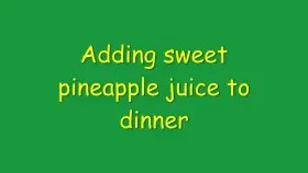 Adding sweet sticky pineapple glaze to dinner
