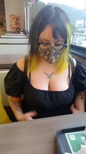 Casually flashing at burger king