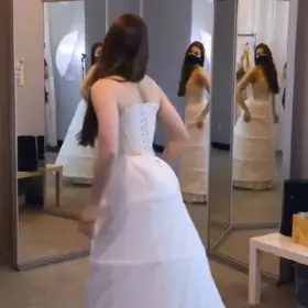 It was my sisters wedding, and she was feeling really nervous. Not wanting to ruin the day, she asked if I’d swap bodies with her. I was hesitant but eventually agreed. She left to be with the other guests and I’m here getting ready. I can’t say my sis doesn’t have a nice ass