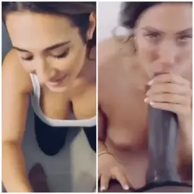 Eva Lovia sucking her tiny husband Vs. sucking a monster Bbc.