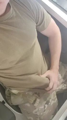 29 [M4R] Soldier stroking in uniform for massive natural tits. Catfish welcome, preview inside