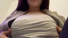 how hard does a british girl have to beg daddy to cum tribute over her tits?