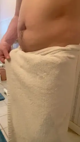 After shower towel drop