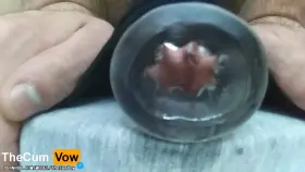 CLOSE UP: My cock dripping thick Cum for you, put your tongue behind the toy 😋💦