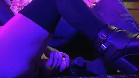 Smearing my black lipstick with his dick, a lipstick fetish's perfect fantasy