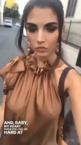 Francesca Ferigo braless walking