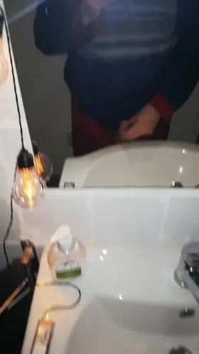 Cumcannon in the mirror