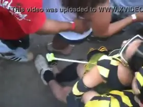 Naughty couple is caught fucking in the middle of carnival and they are recorded