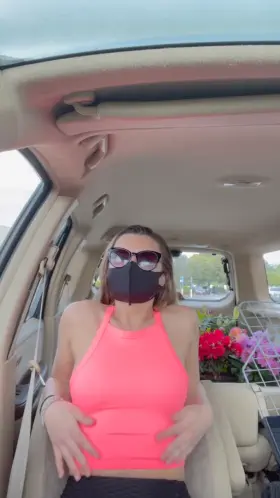 Changing in the mall parking lot! :) [f]