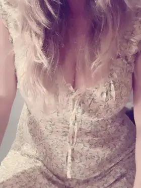 It was hot today so actually wore a sundress with nothing underneath (gif)