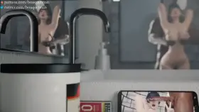 Showering with Nyotengu (bouquetman) [Dead or Alive]