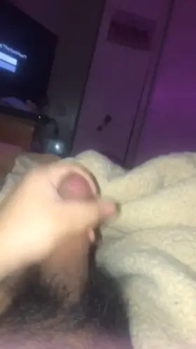 Uncut cock, cumshot