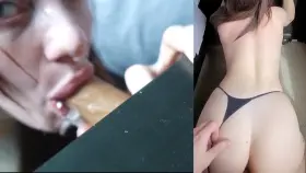 Using throat and pussy at the same time