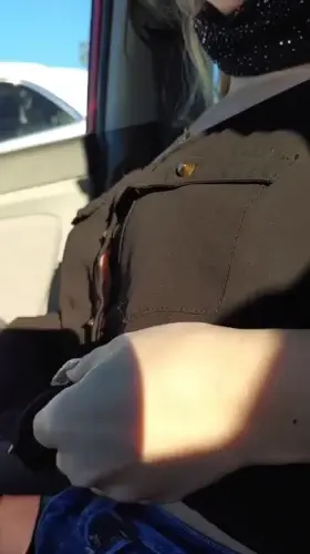 [Gif] No bra + loose top = public titty drop