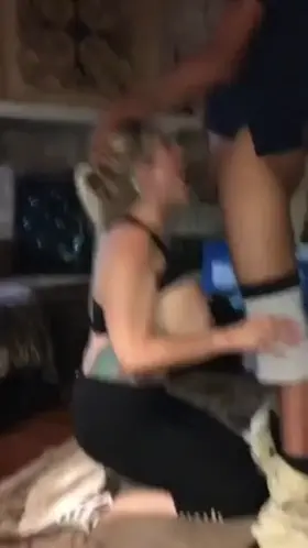 Busty Blonde Deepthroats BBC