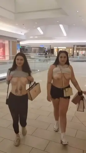 boobs in a busy mall!