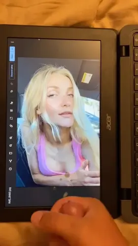 Covering this sexy slut in a thick load of cum