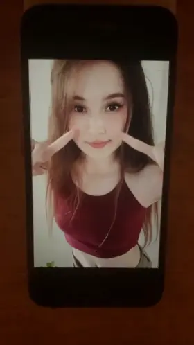 TinaKitten showing me where she wants my cum