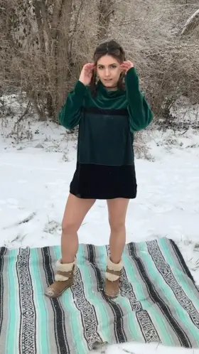 Stripping in the snow!
